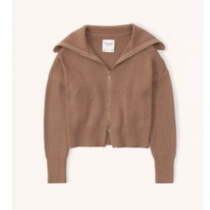 Abercrombie & Fitch Double Zipper Ribbed Cardigan
